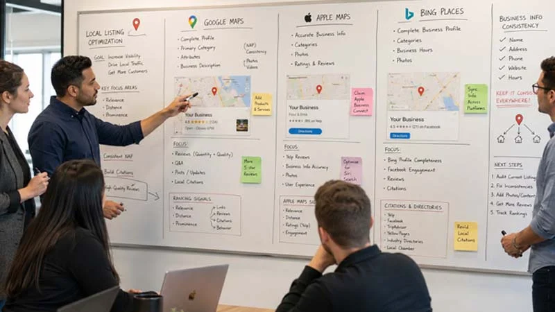 local listing rankings google apple